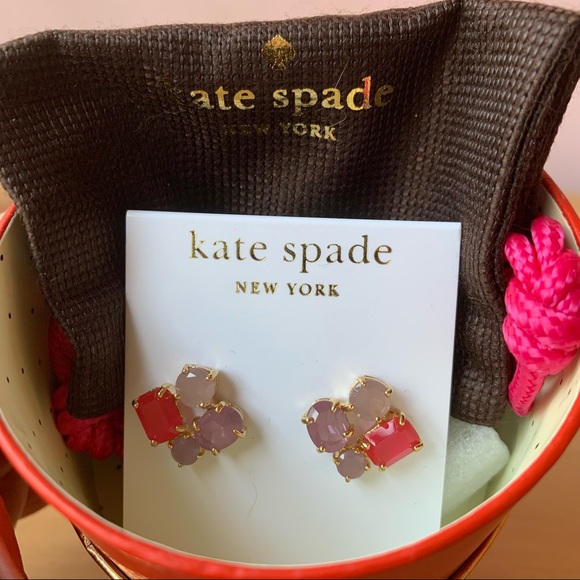 KATE SPADE PINK STONES EARRINGS,  BRAND NEW - Picture 14 of 16